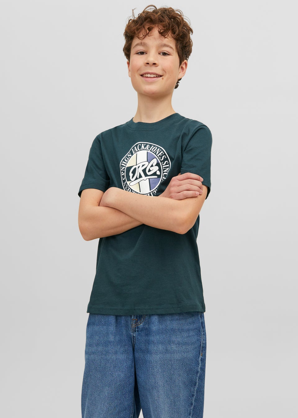 Jack & Jones Junior Green Arthur T-Shirt (6-16yrs)