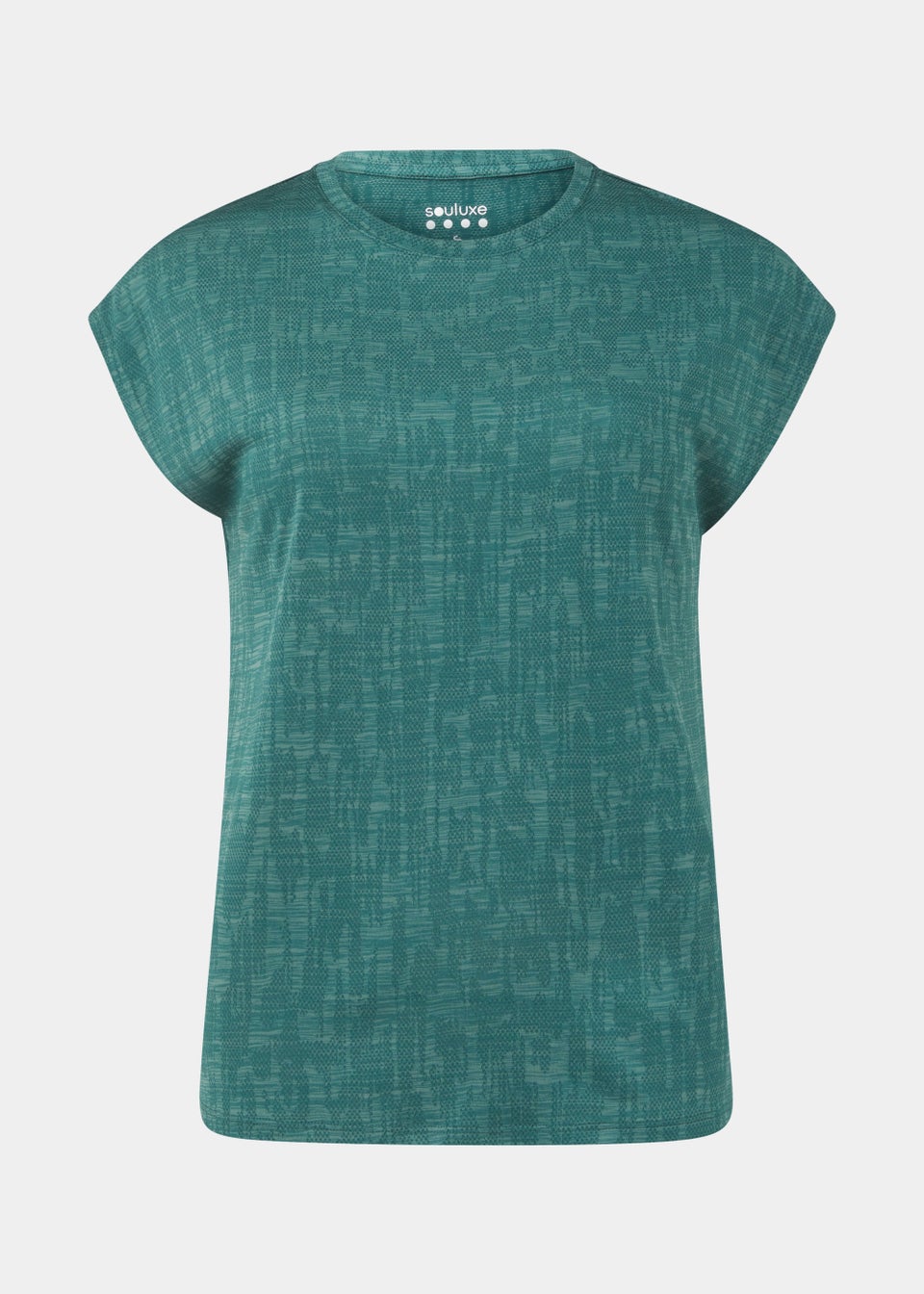 Souluxe Dark Green Jacquard Mesh Sports T-Shirt