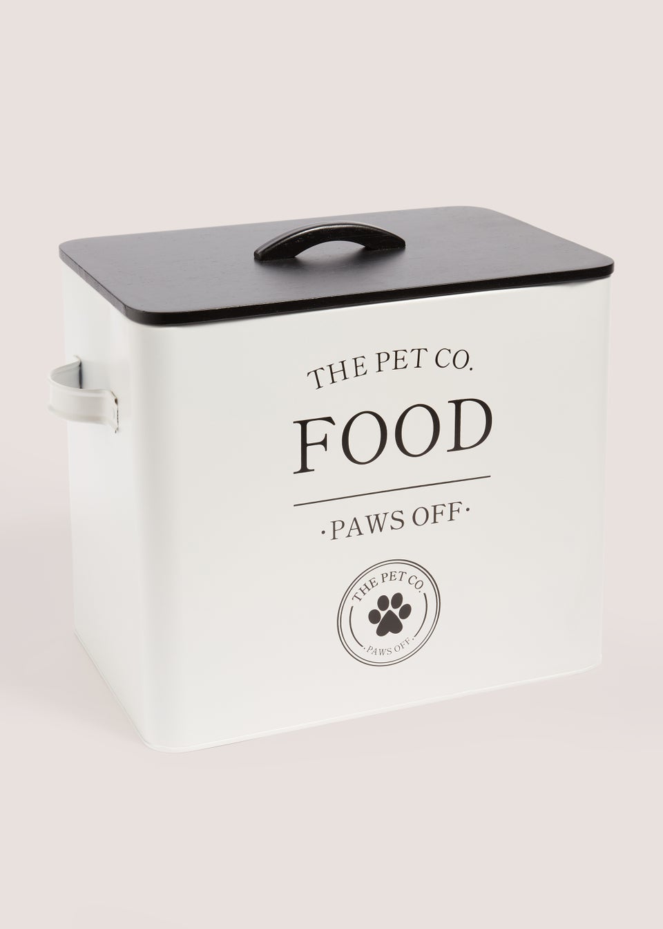Monochrome Dog Food Tin with Scoop (25cm x 29cm x 19cm)