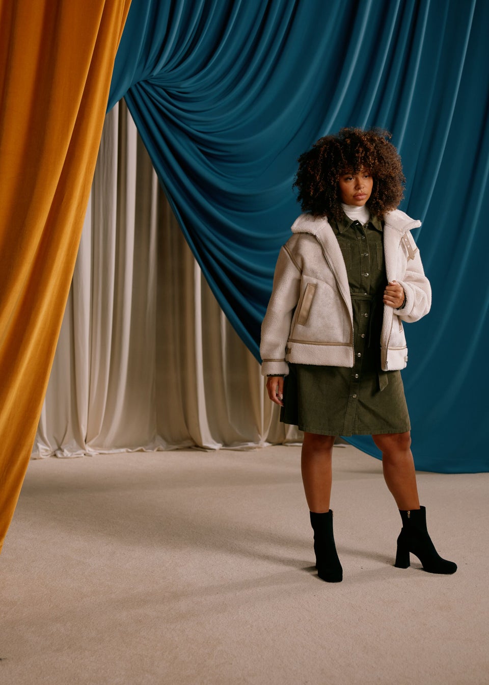 Cream Aviator Jacket Matalan