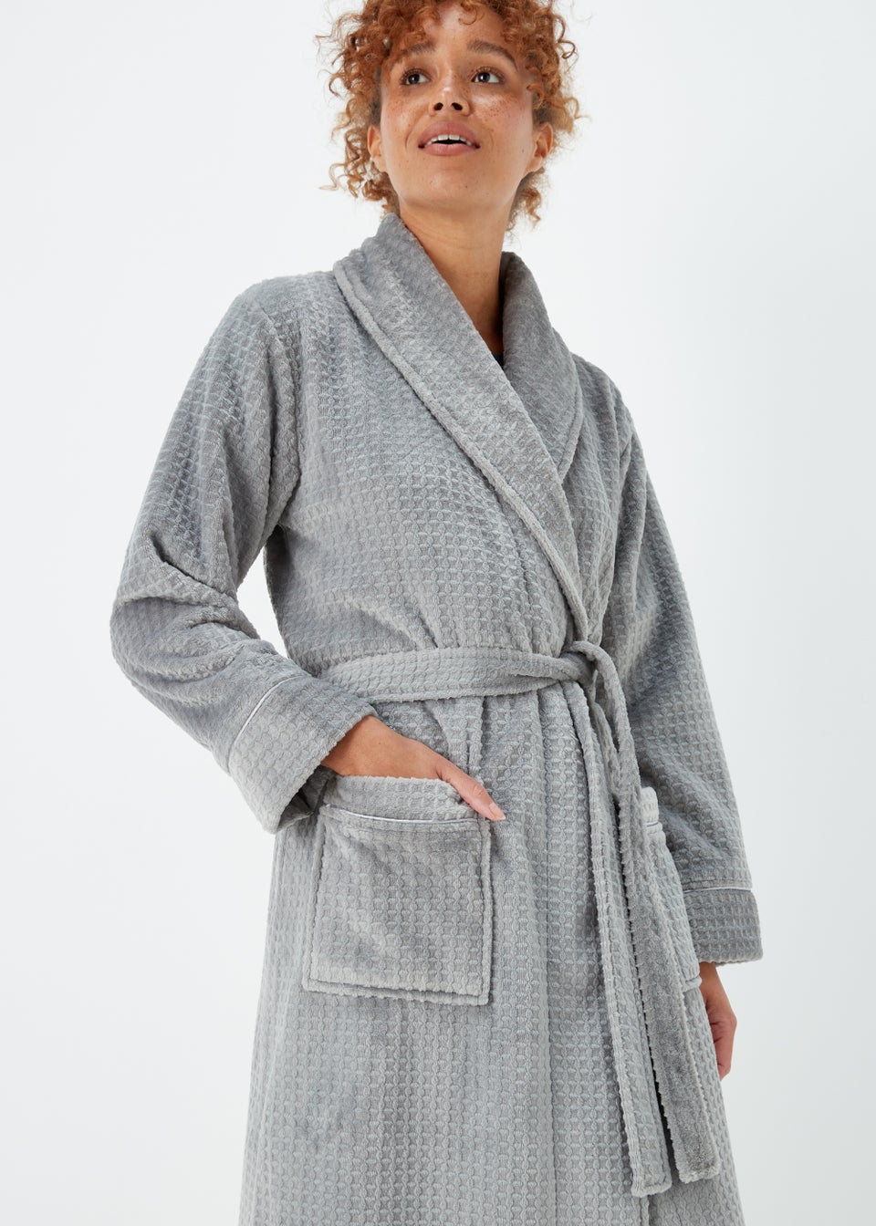 Charcoal Waffle Dressing Gown