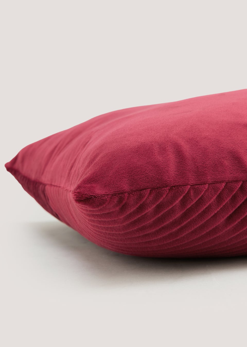 Red Pleated Velvet Cushion (50cm x 50cm)