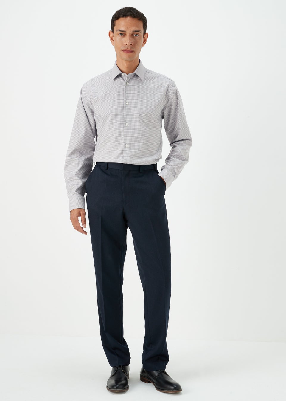 Taylor & Wright Grey Puppytooth Regular Fit Shirt