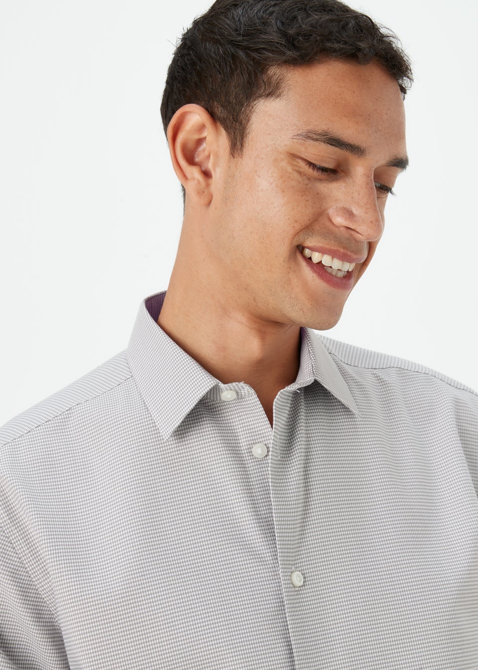 Taylor & Wright Grey Puppytooth Regular Fit Shirt