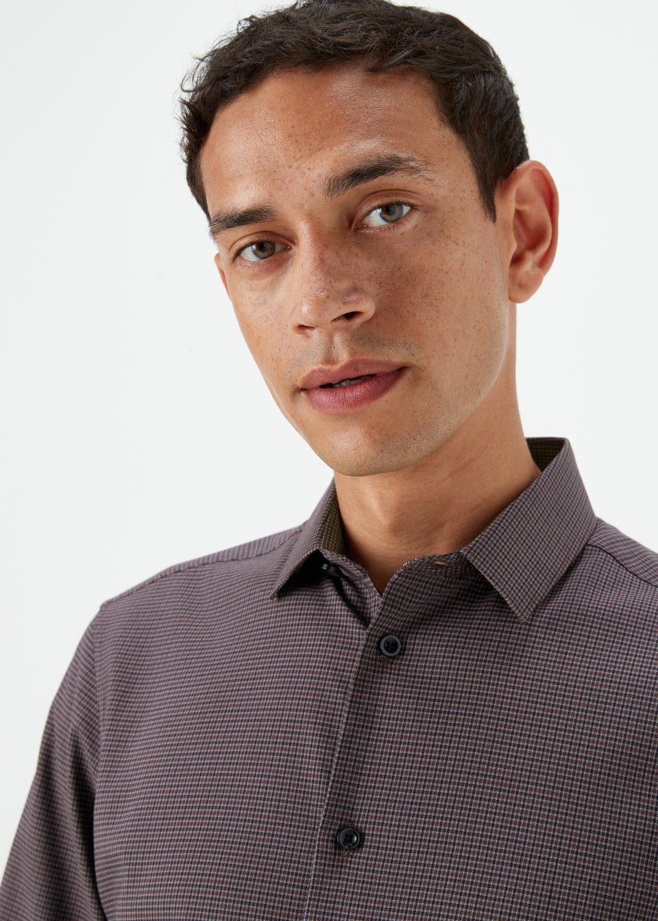 Taylor & Wright Burgundy Check Slim Fit Shirt