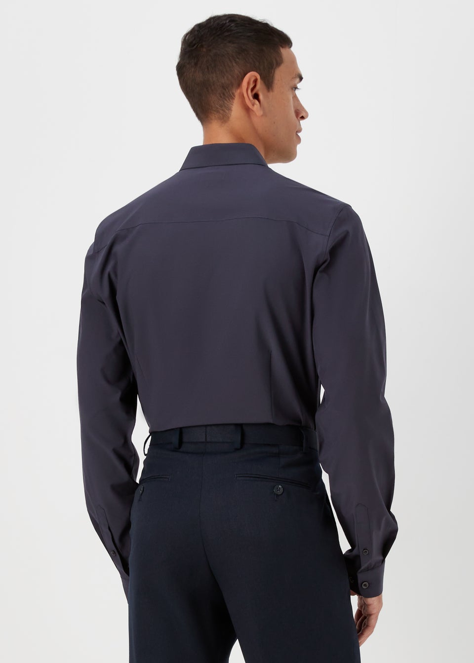 Taylor & Wright Navy 4 Way Stretch Slim Fit Shirt