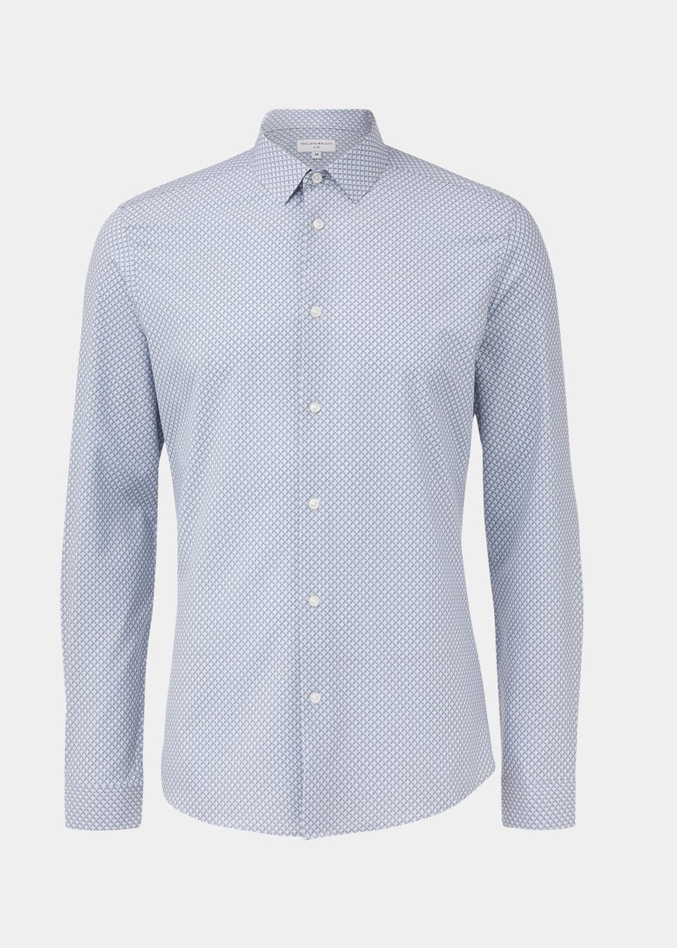Taylor & Wright Grey Geo 4 Way Stretch Slim Fit Shirt