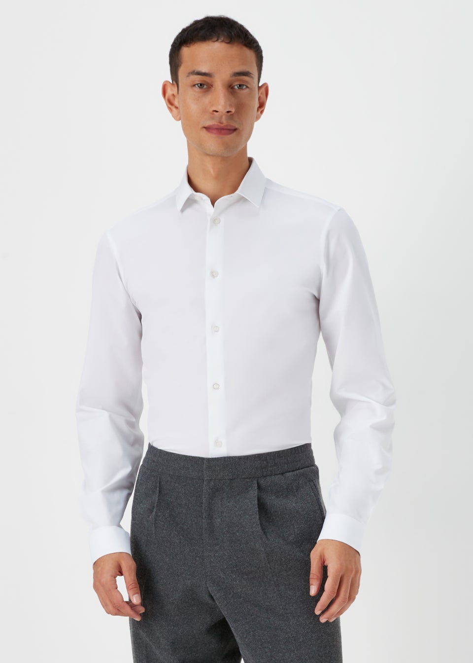 Taylor & Wright White 4 Way Stretch Slim Fit Shirt