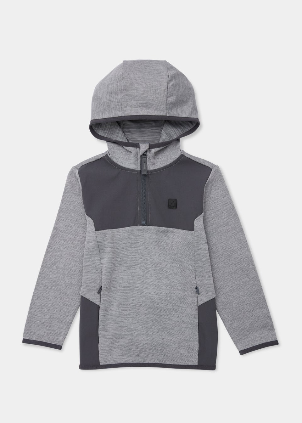 Boys Grey Tonal Half Zip Sports Sweatshirt (4-13yrs)