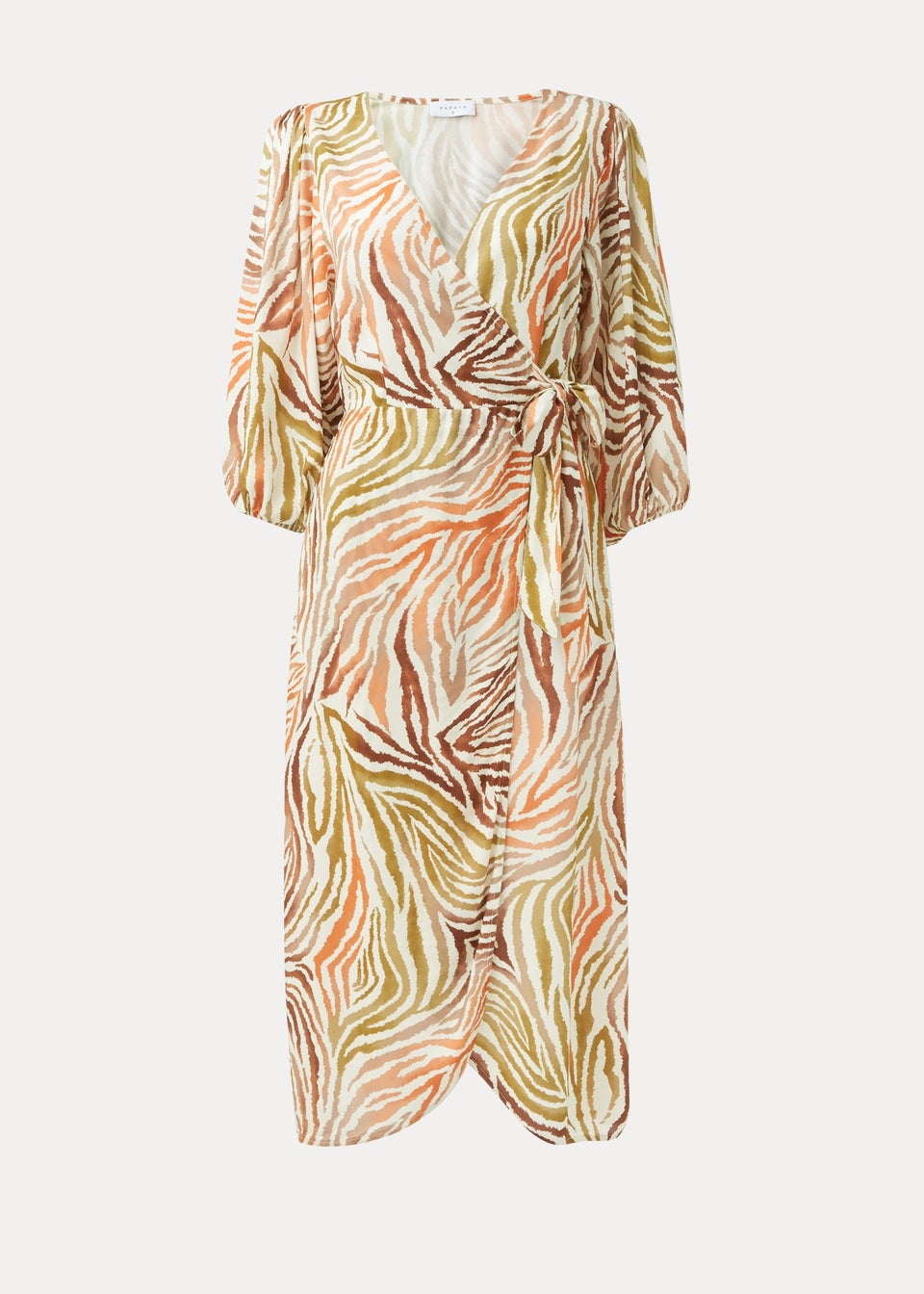 Multicoloured Zebra Print Wrap Dress