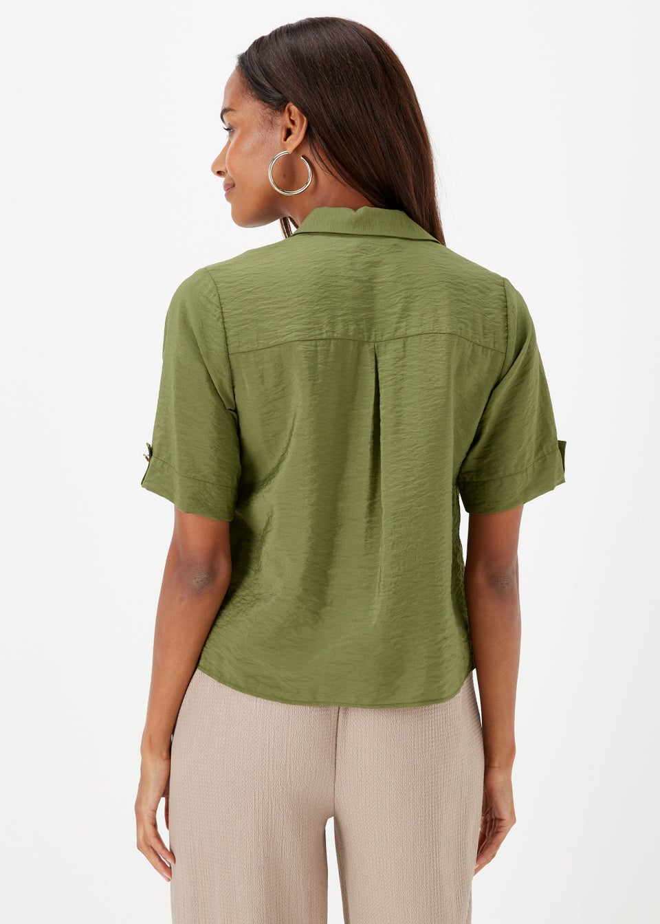 Khaki Short Sleeve Utility Shirt - Matalan