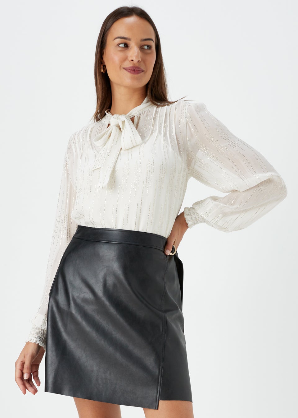 Et Vous Ivory Bow Blouse