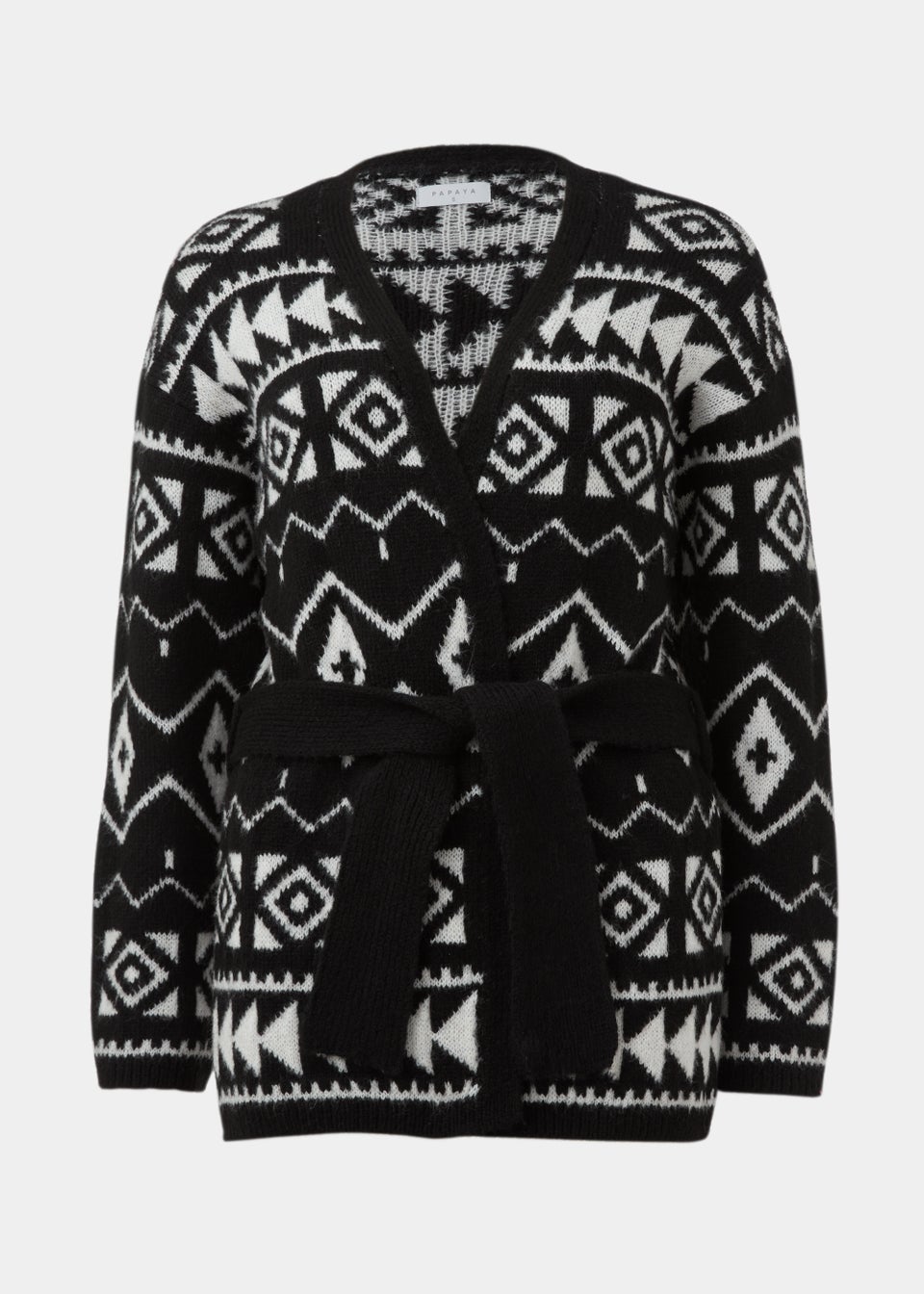 Black Aztec Wrap Cardigan