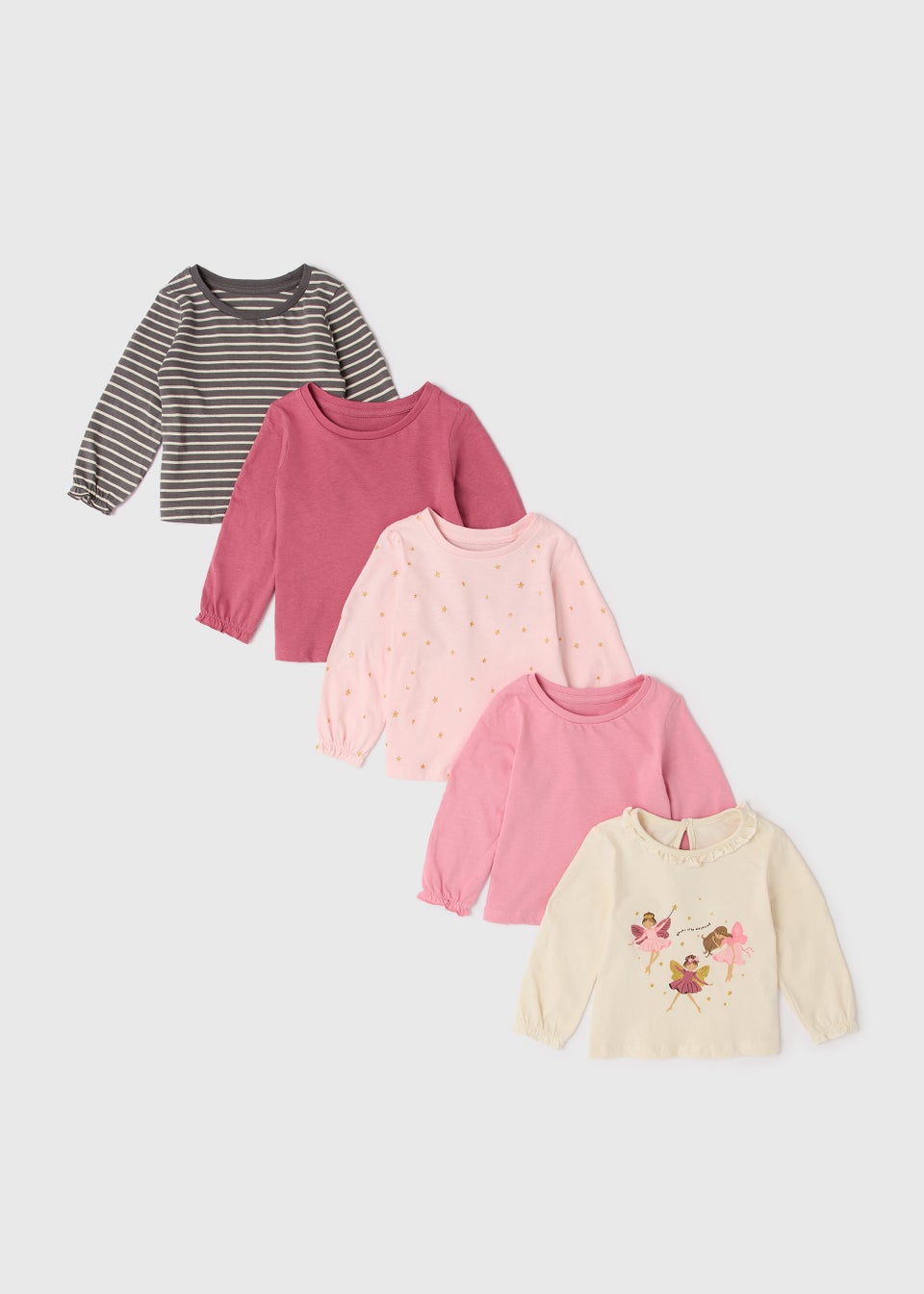 5 Pack Multicoloured Long Sleeve T-Shirt (9mths-6yrs)