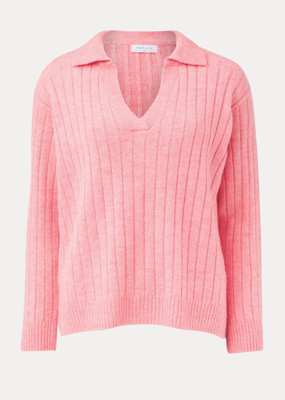 Pink Collar Ribbed Jumper - Matalan