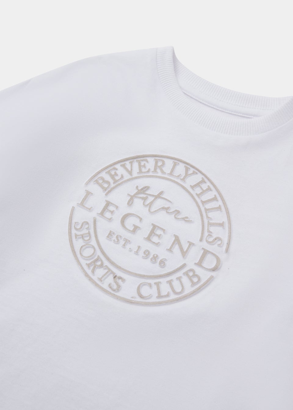 Boys White Embossed Future Legend Long Sleeve T-Shirt (9mths-6yrs)