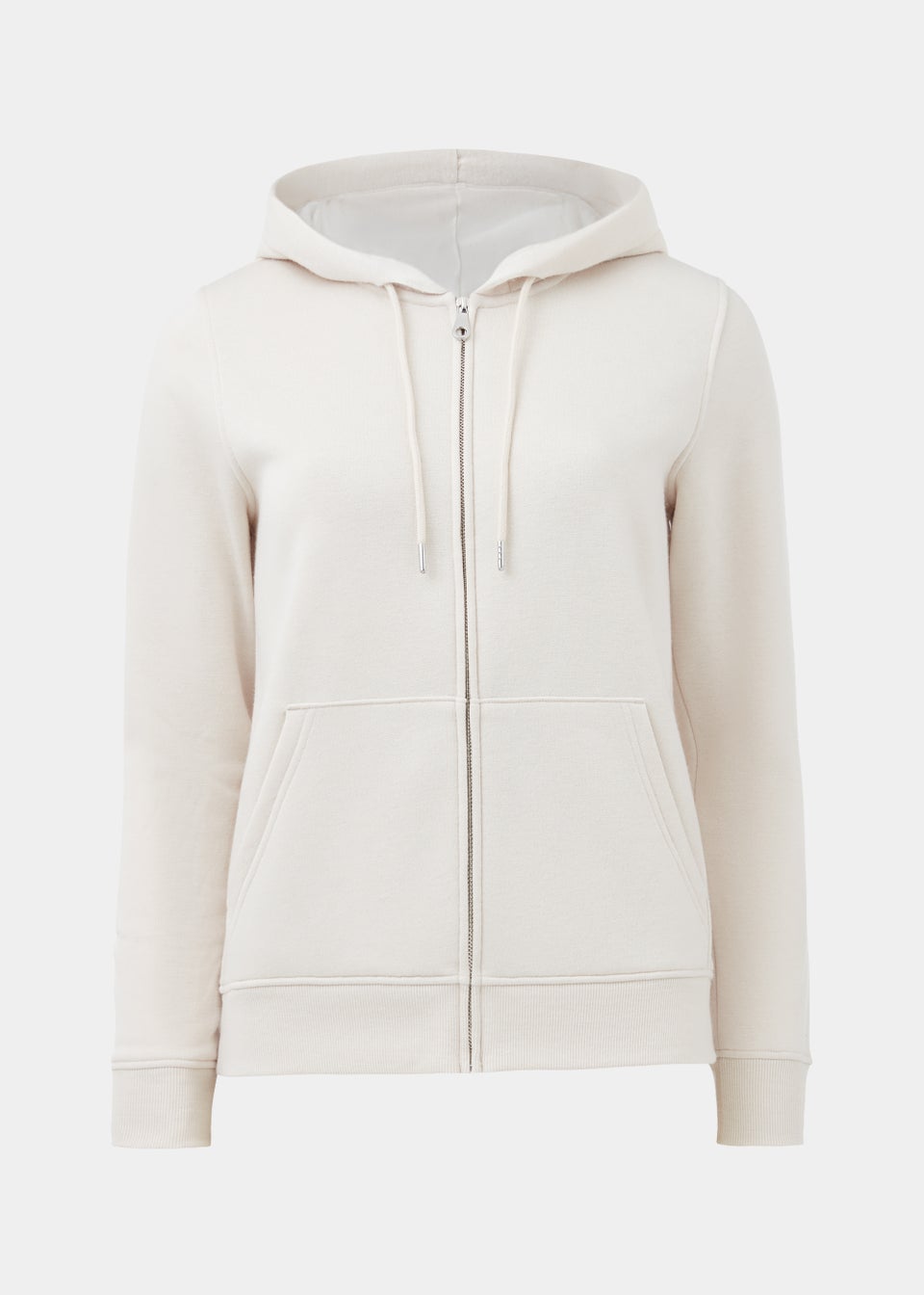 Cream Zip Hoodie Matalan