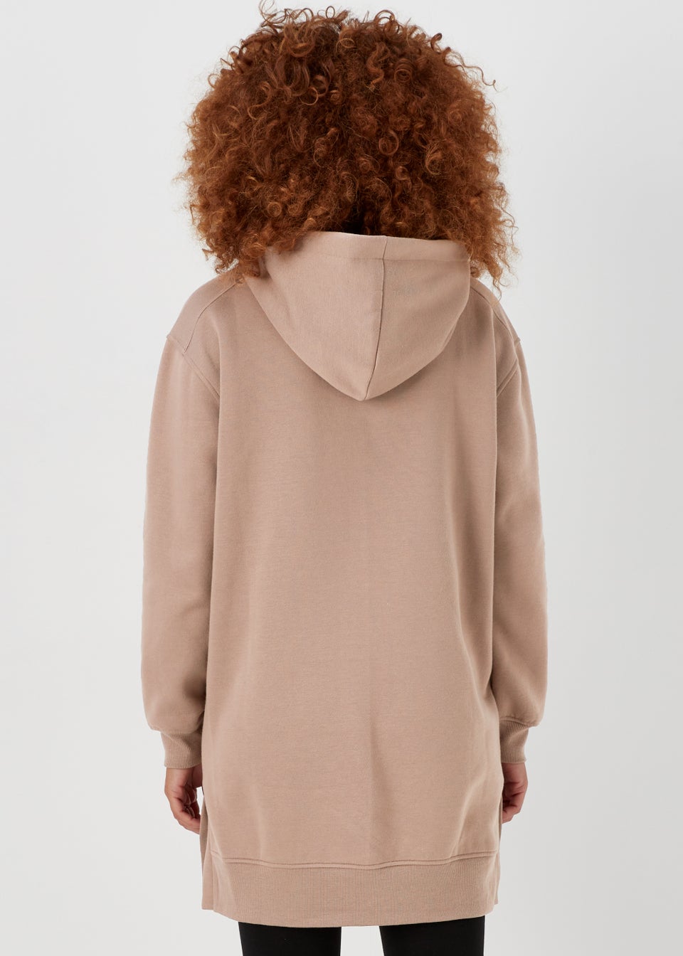 Beige Longline Hoodie