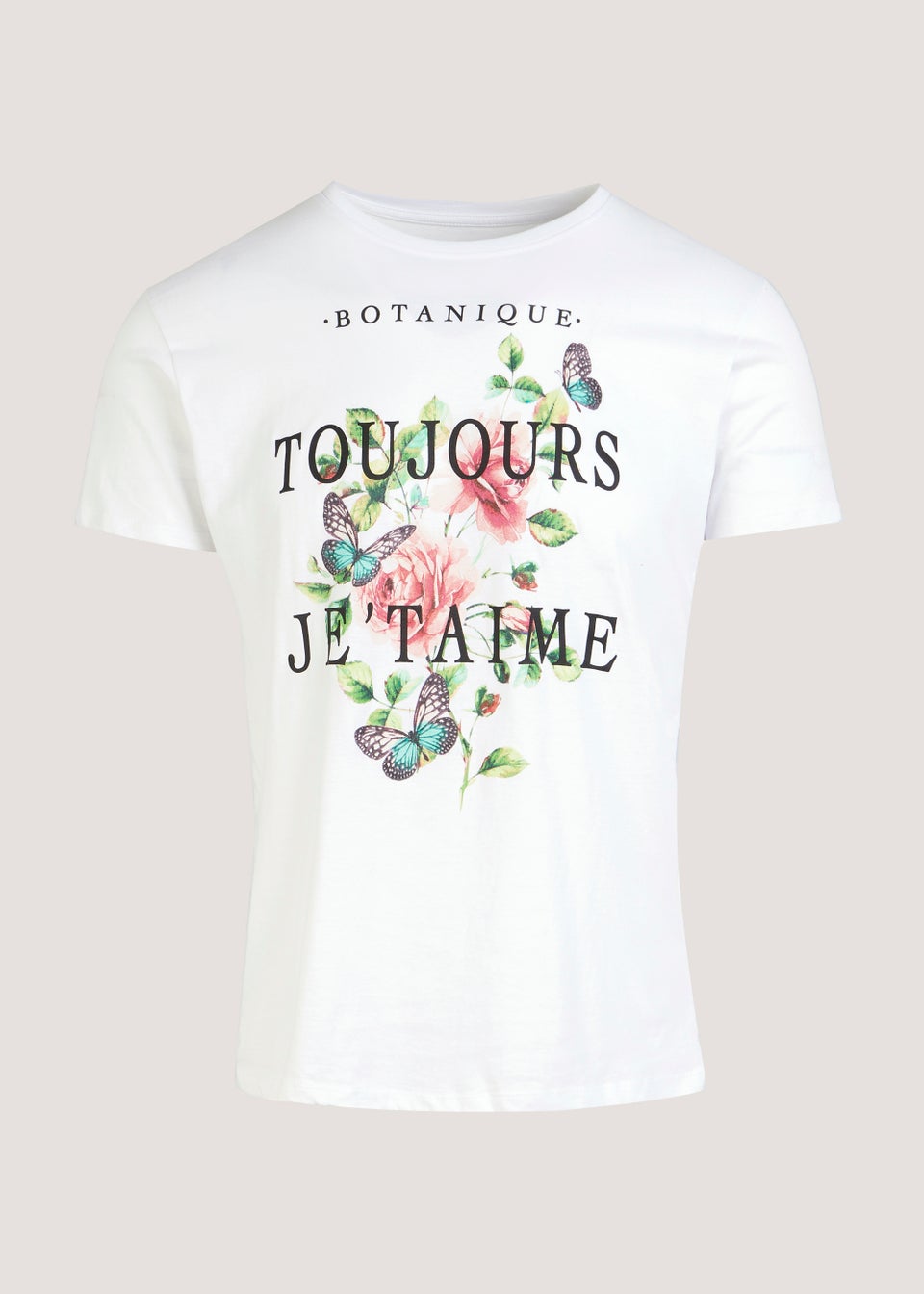 White Flower Graphic T-Shirt - Matalan