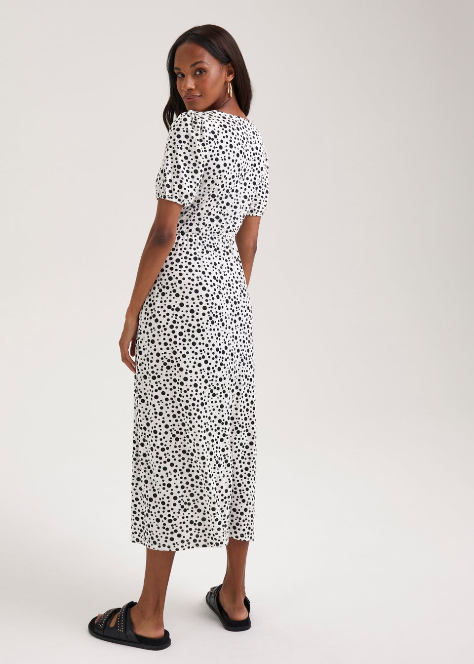 Black and hotsell cream midi dress