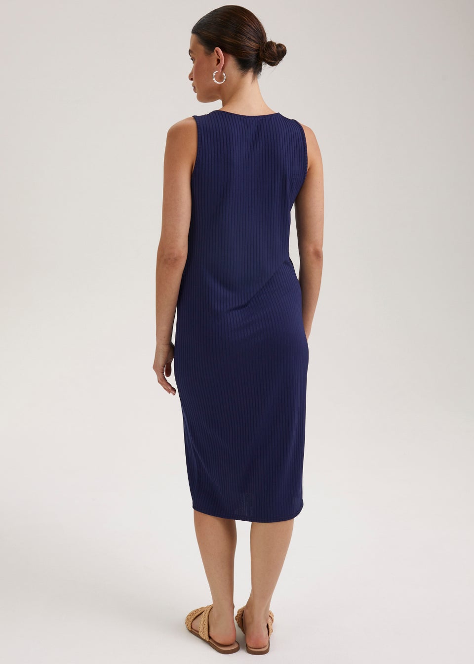 Navy Ring Ribbed Dress