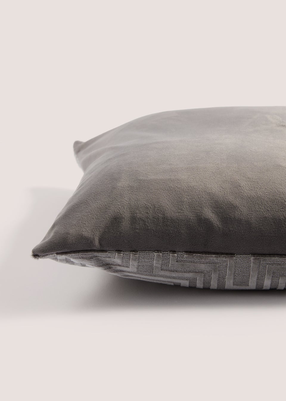 Grey Cut Velvet Maze Cushion (43cm x 43cm)