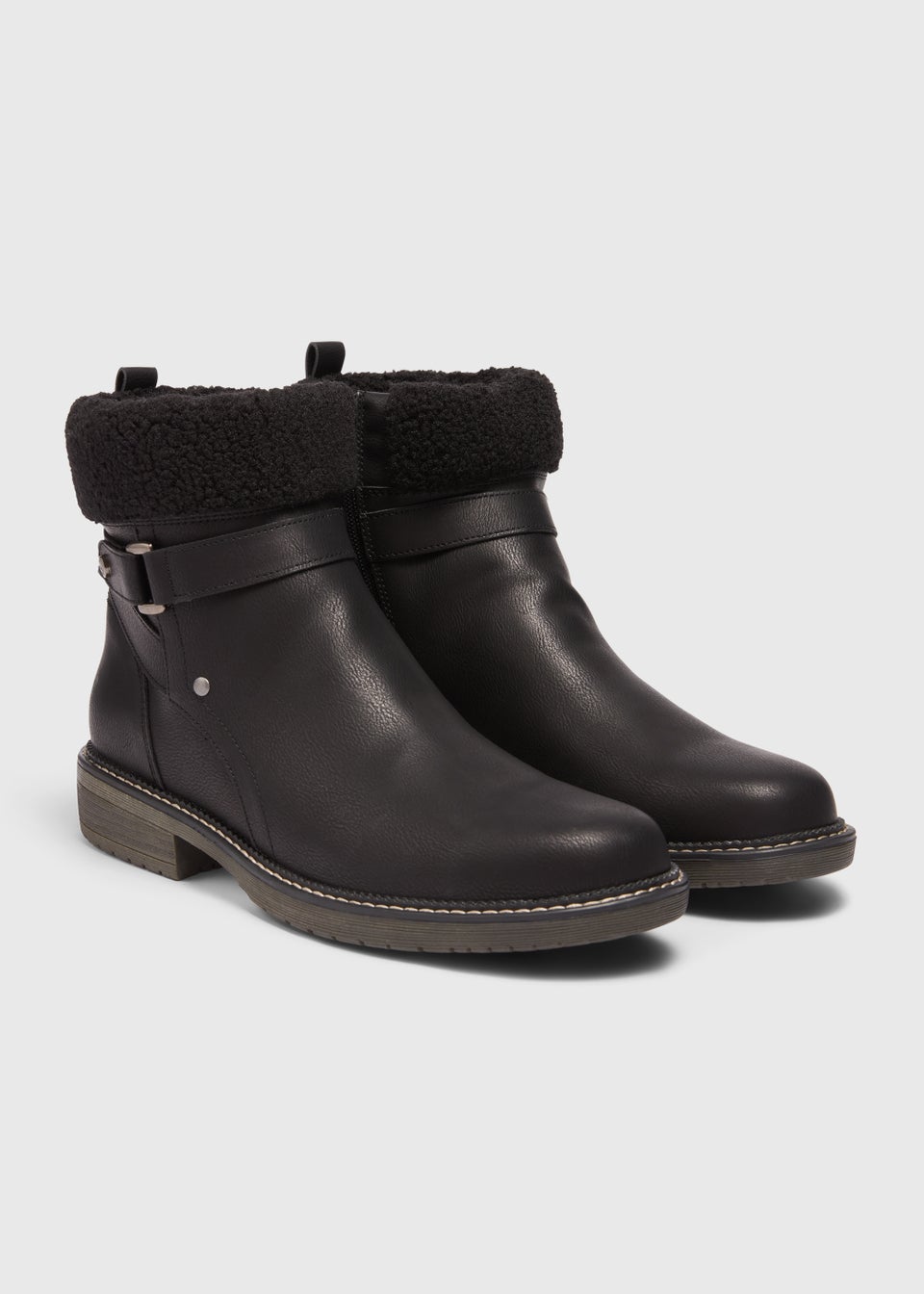Soleflex Black Borg Collar Boots Matalan
