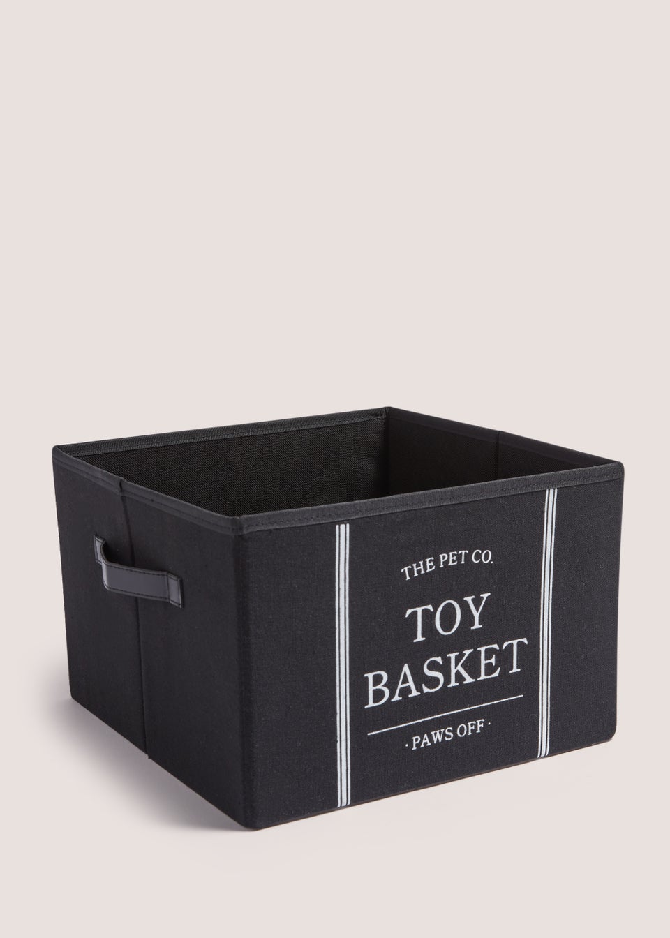 Black Fabric Pet Toy Basket (30cm x 30cm x 20cm)