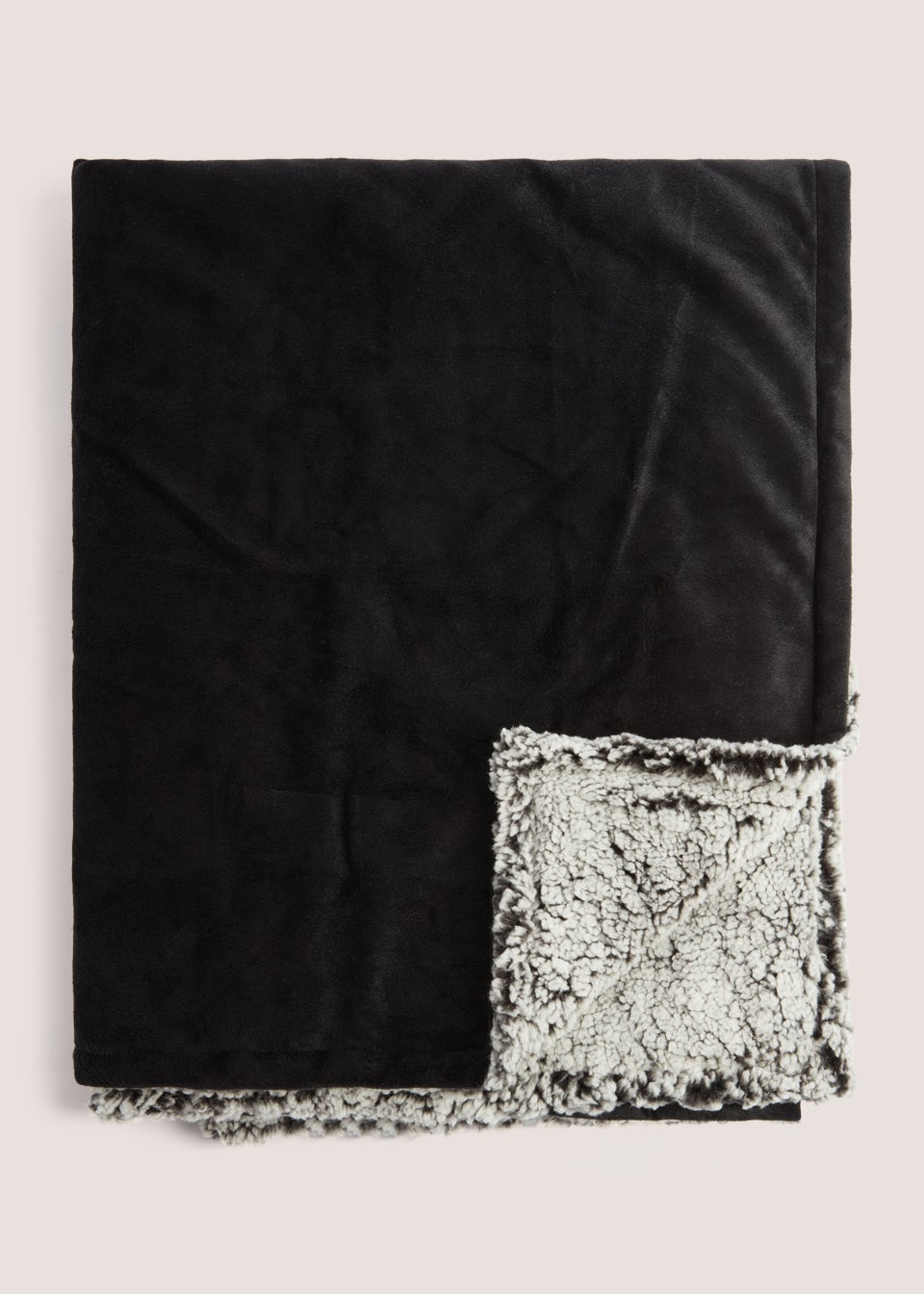 Monochrome Teddy Fleece Blanket (105cm x 90cm)