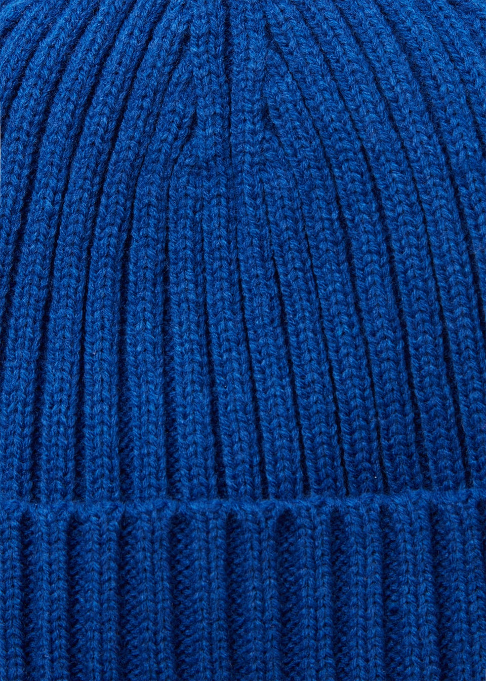 Blue Thick Ribbed Beanie