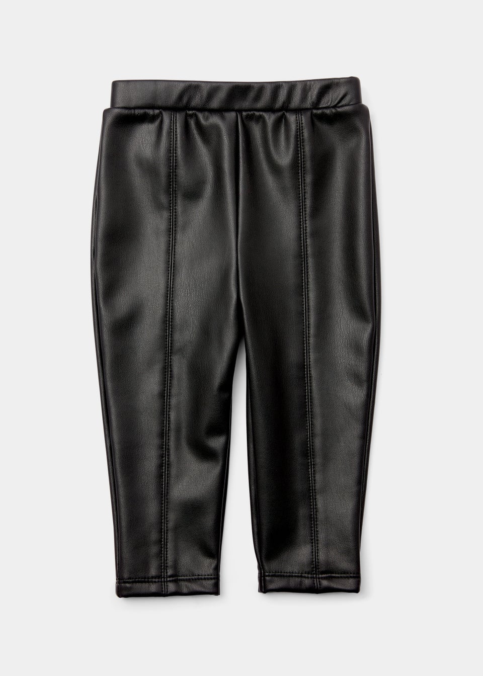 Girls Black Leather-Look Trousers (9mths-6yrs) - Matalan