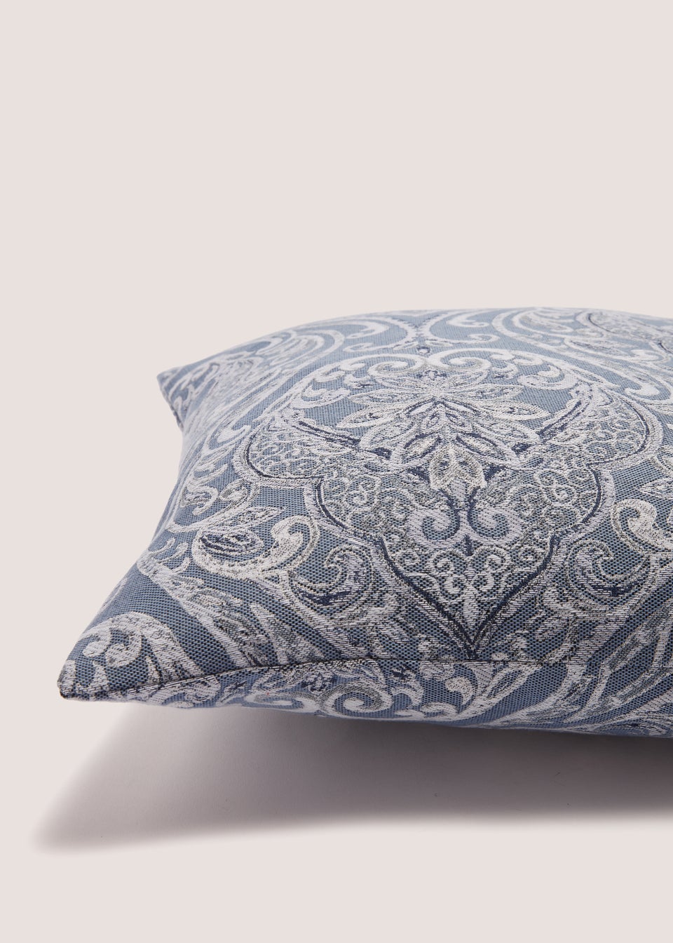 Blue Paisley Jacquard Cushion (43cm x 43cm)