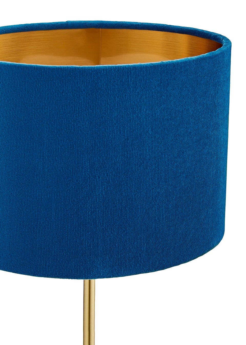 Inlight Navy Blue Velvet Stick Table Lamp (40cm x 16cm x 21cm)