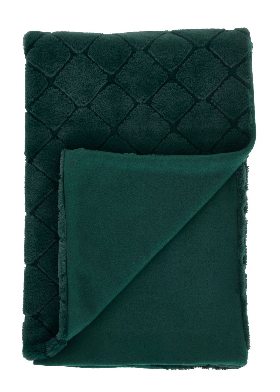 Catherine Lansfield Cosy Diamond 130x170cm Soft Blanket Throw