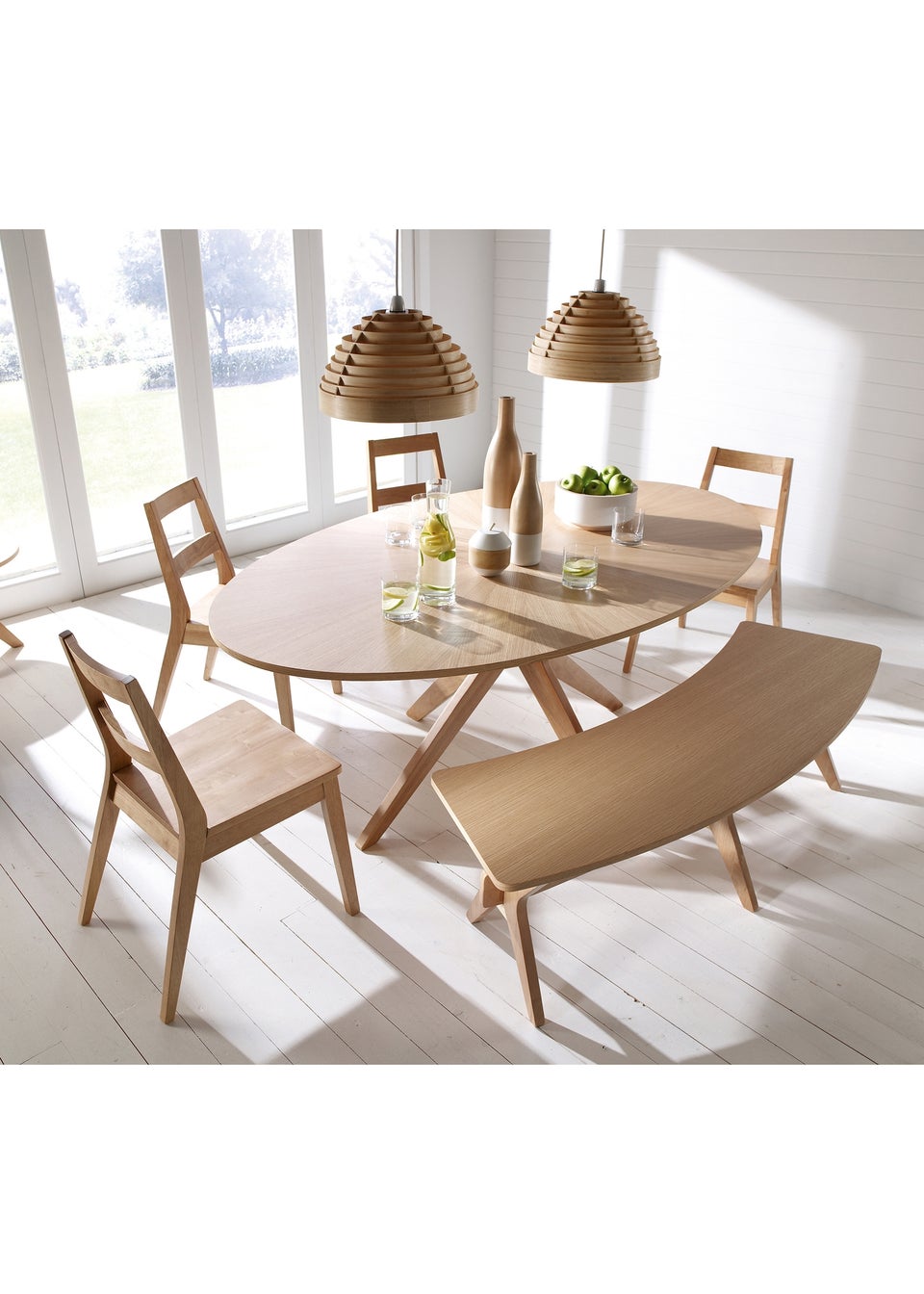 LPD Furniture Set of 2 Malmo Chair White Oak (815x560x430mm)