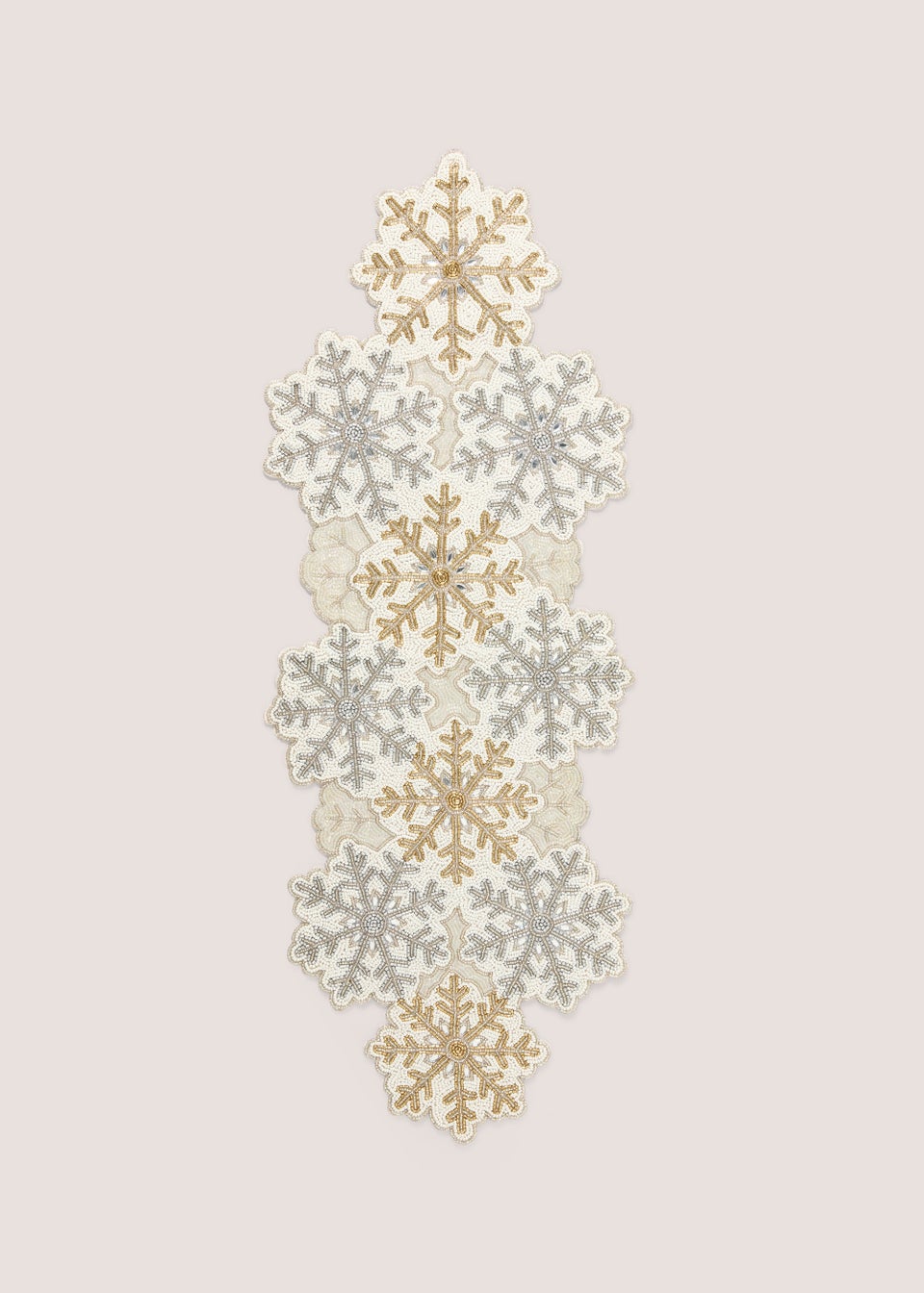 Long Beaded Snowflake Placemat (91cm x 35cm)