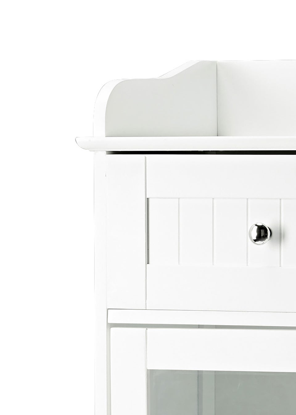 LPD Furniture Alaska Glass Cabinet White (1190x330x450mm)