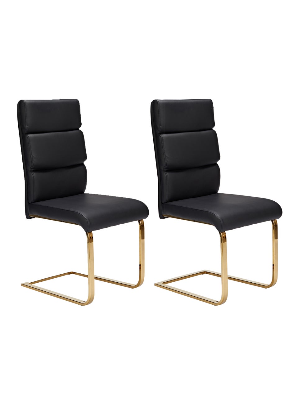 LPD Furniture Set of 2 Antibes Dining Chairs Black (950x640x430mm)