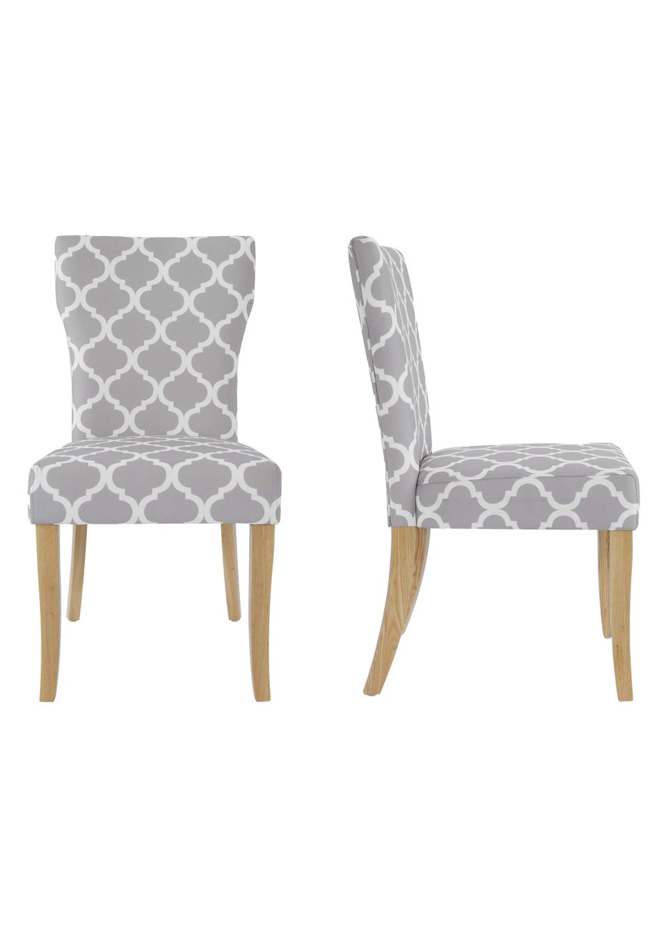 LPD Furniture Set of 2 Hugo Dining Chair Patterned  (930x610x475mm)