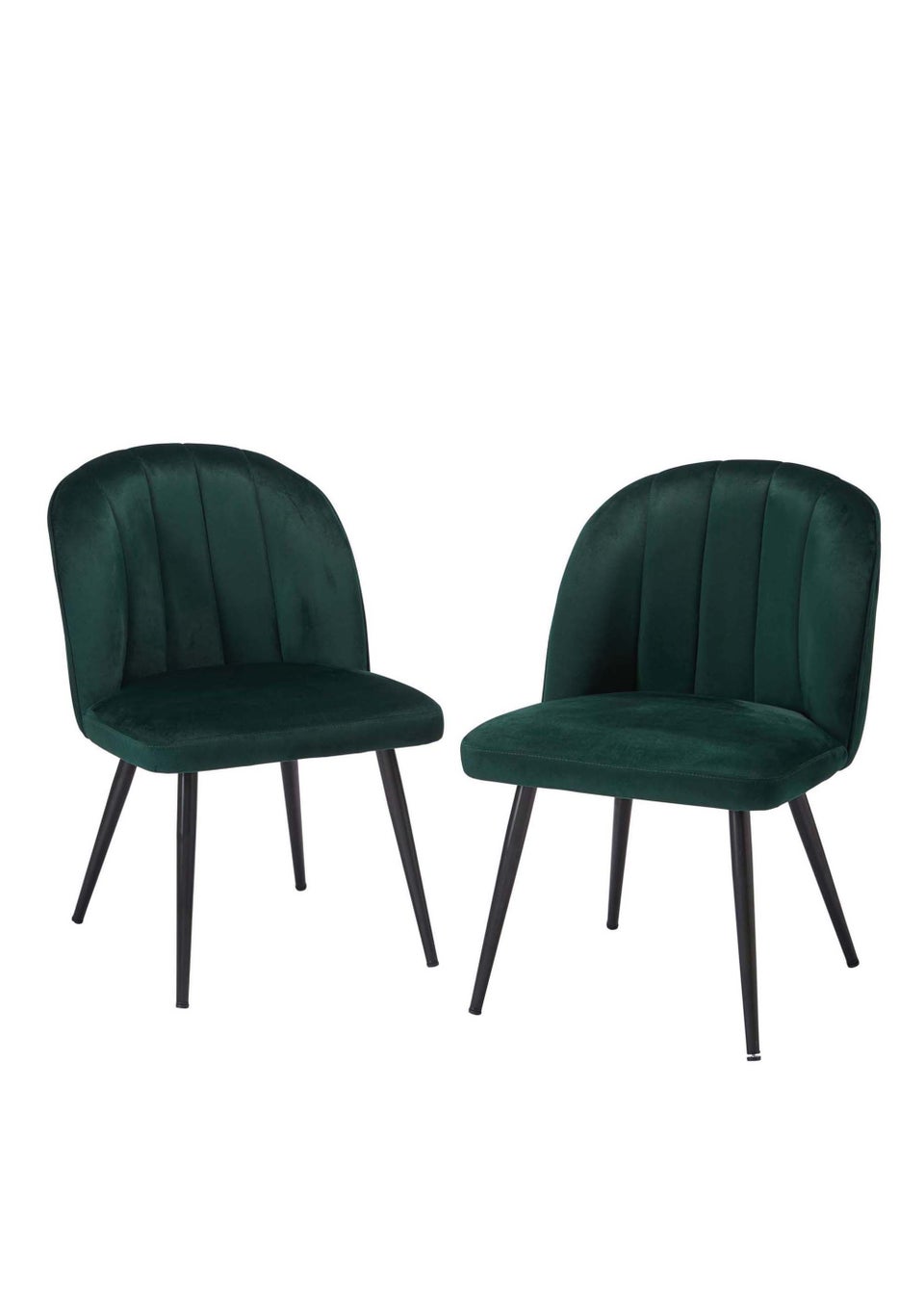 LPD Furniture Set of 2 Orla Dining Chairs Green (815x625x540mm)