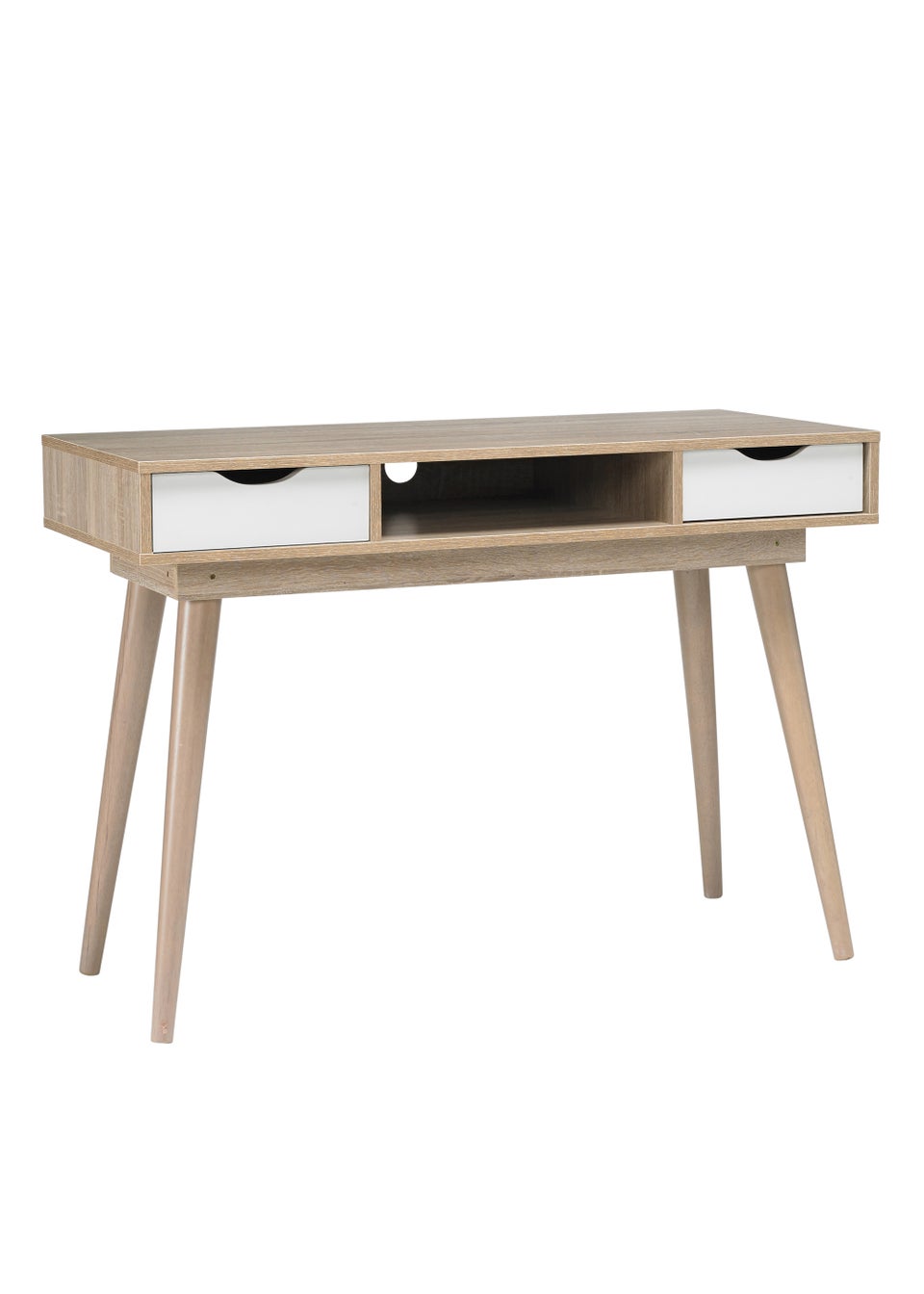 LPD Furniture Scandi Desk Oak With White Drawers (786x500x1100mm)