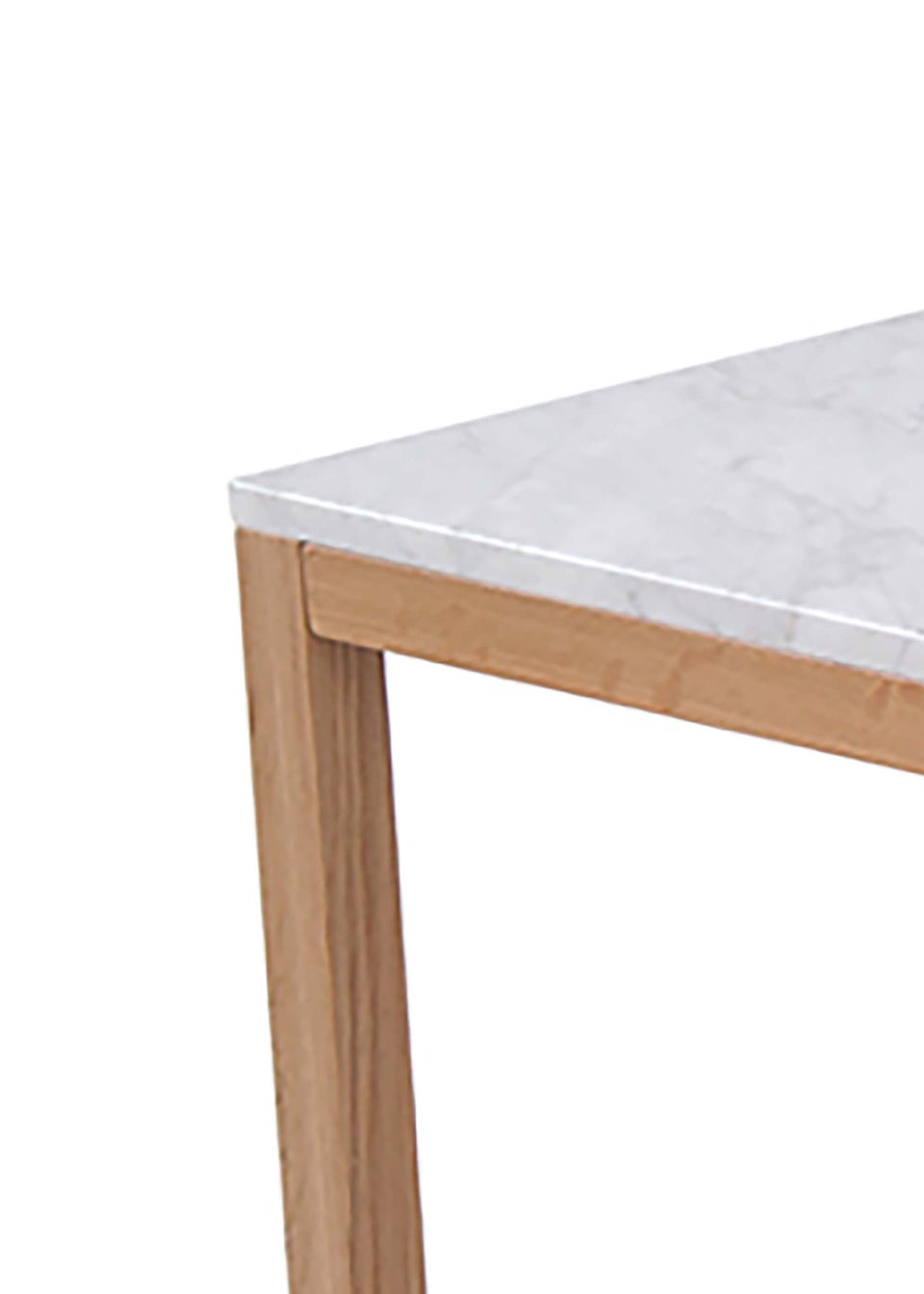 LPD Furniture Harlow Coffee Table Oak-White Marble Top (750x500x900mm)