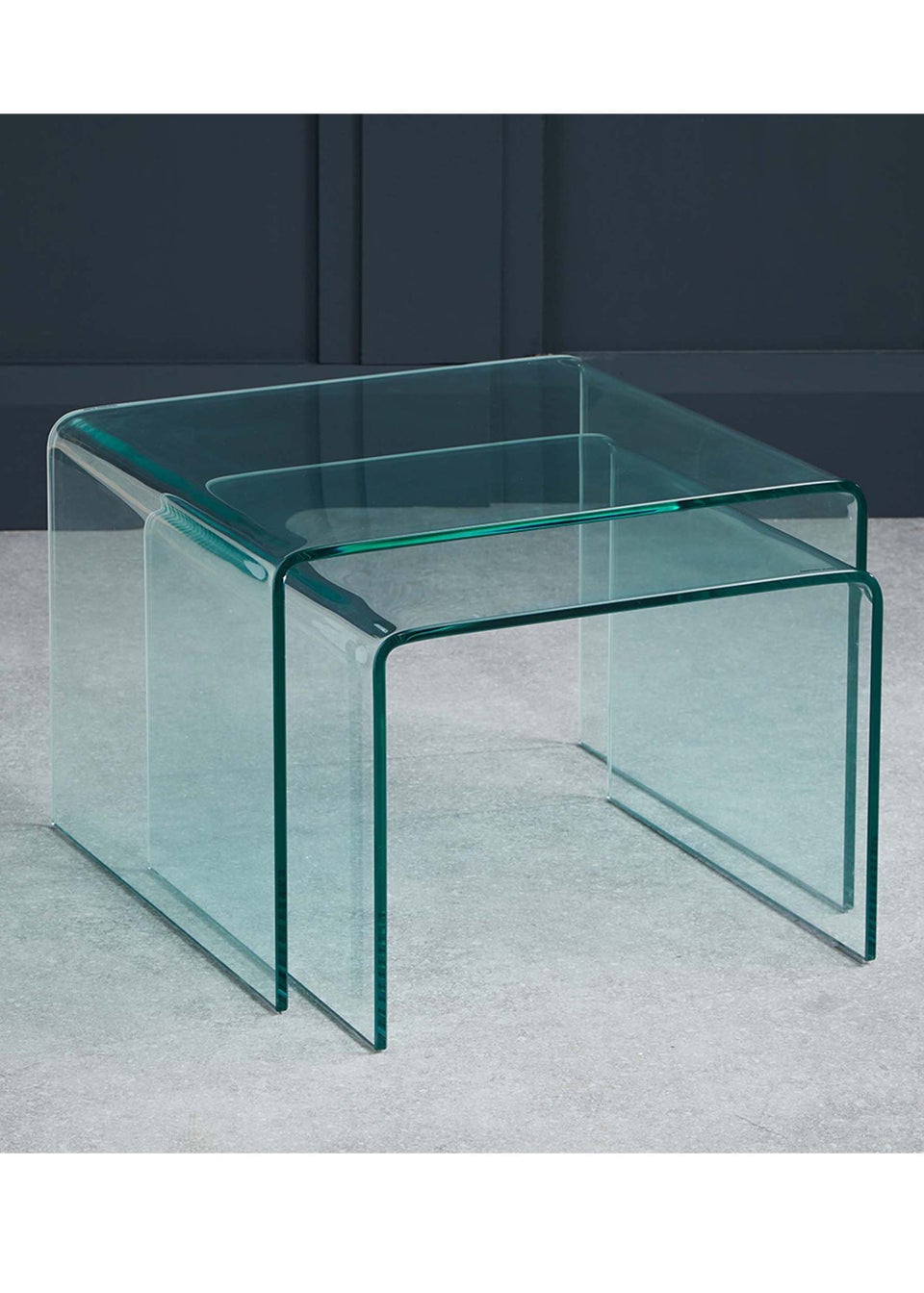 LPD Furniture Azurro Nest Of 2 Tables Glass (310x450x416mm)