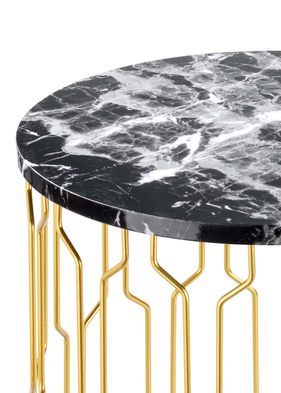 LPD Furniture Grace End Table Black Marble (420x390x390mm)