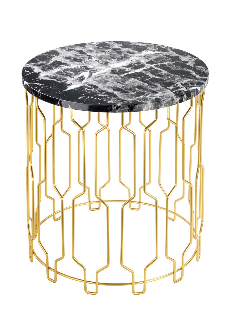 LPD Furniture Grace End Table Black Marble (420x390x390mm)