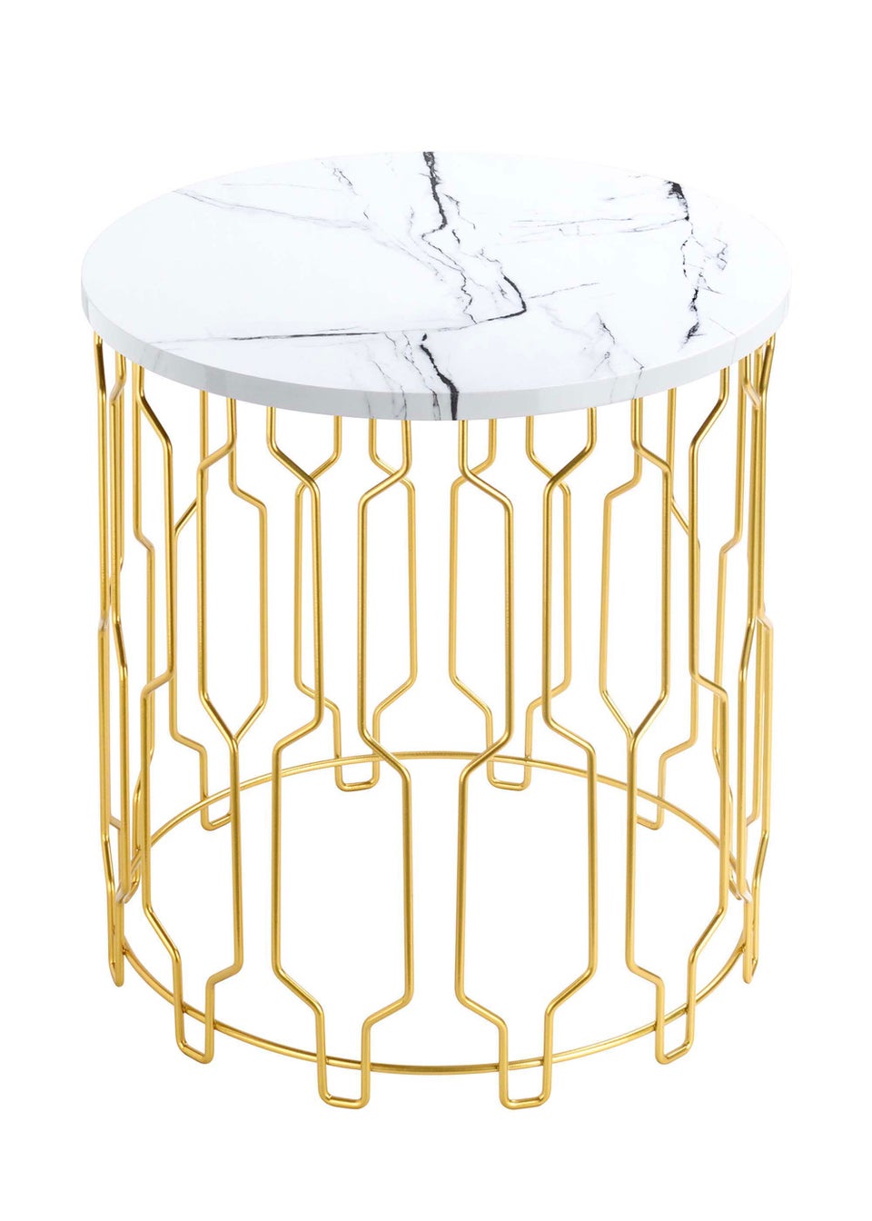 LPD Furniture Grace End Table White Marble (420x390x390mm)