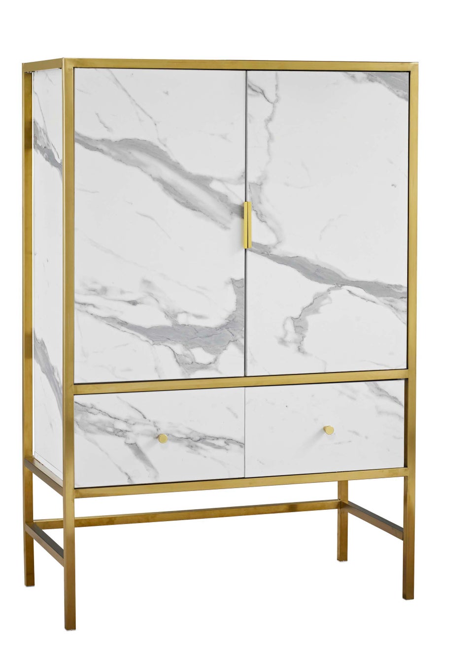 LPD Furniture Monaco Drinks Cabinet White (1200x400x800mm)