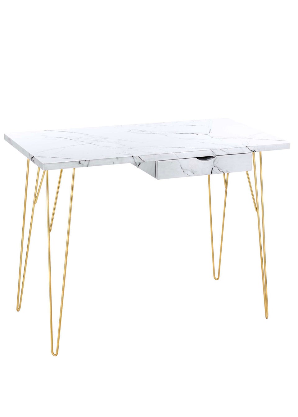 Just home faux marble sales white desk
