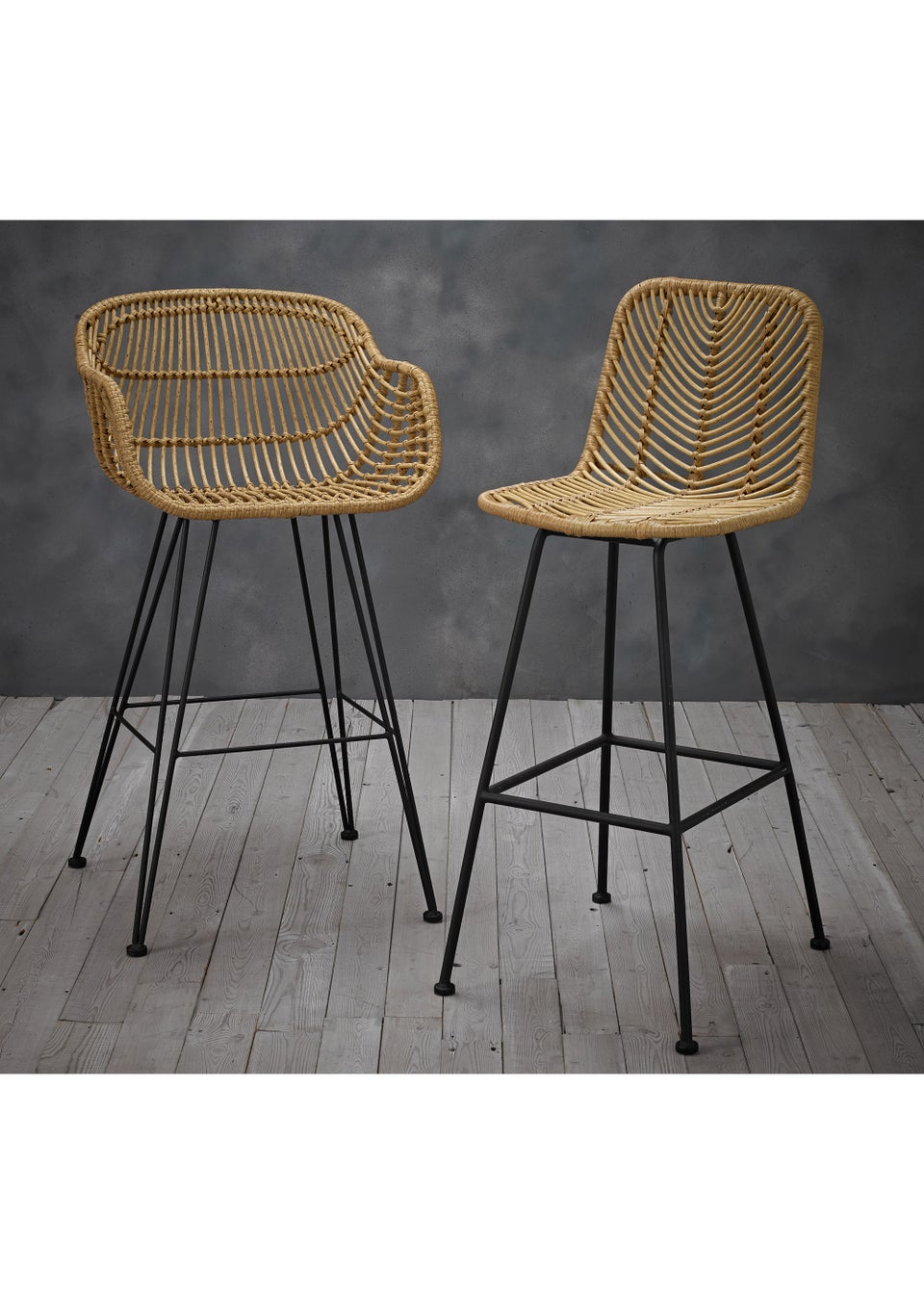 LPD Furniture Set of 2 Rafferty Wooden Barstool 1040x520x430mm