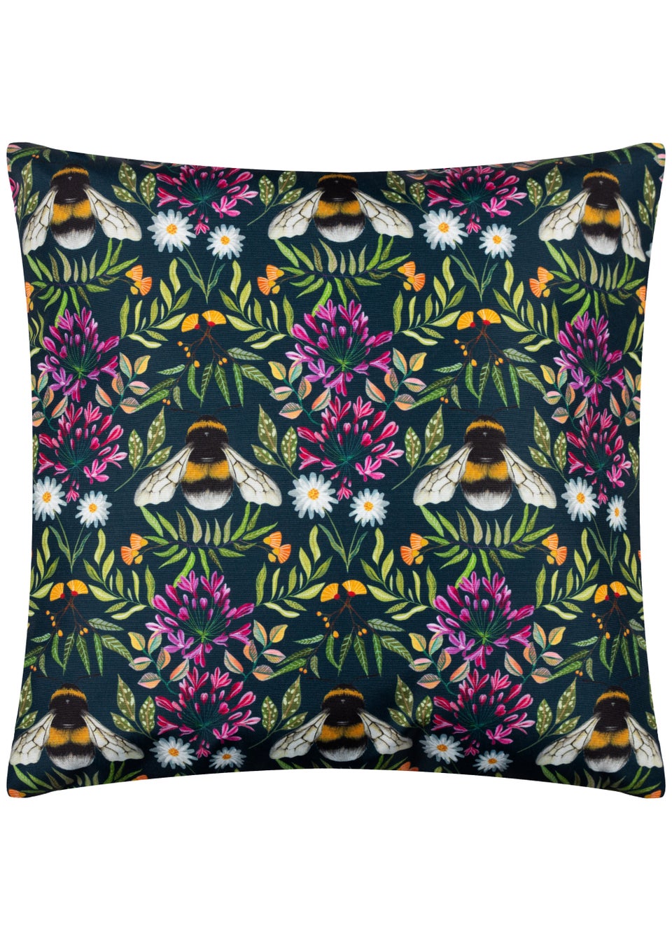 Wylder Nature House of Bloom Zinnia Bee Outdoor Filled Cushion (43cm x 43cm x 8cm)